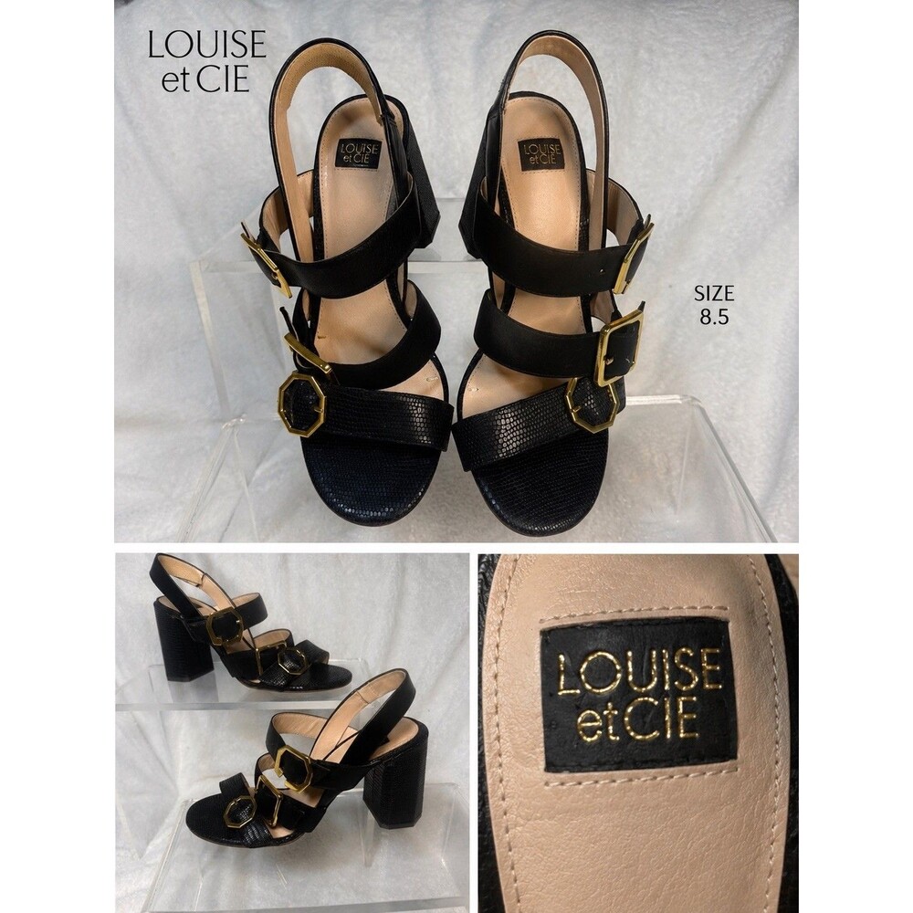 Louise et Cie Lo-loni Ankle Strap Sandal Color Black Size 8.5